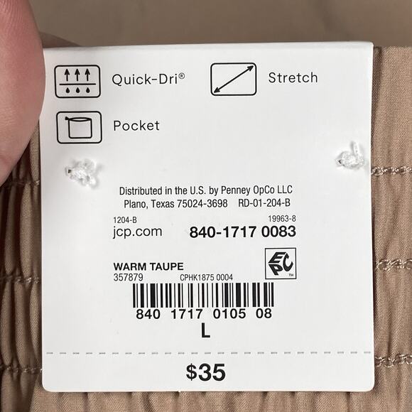 Xersion Shorts Women's Large Wide Waistband High Rise Quick Dri Taupe NWT Pocket - Picture 6 of 6